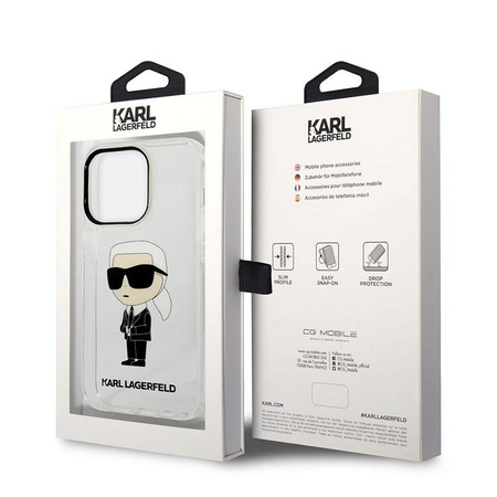 Karl Lagerfeld IML NFT Ikonik - pouzdro pro iPhone 14 Pro (průhledné)