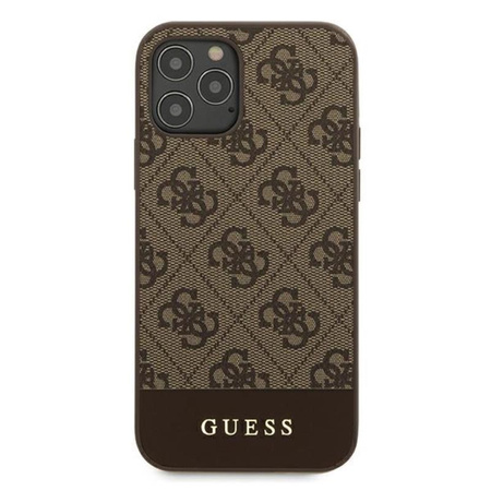 Guess 4G Bottom Stripe Collection - Etui iPhone 12 Pro Max (brązowy)
