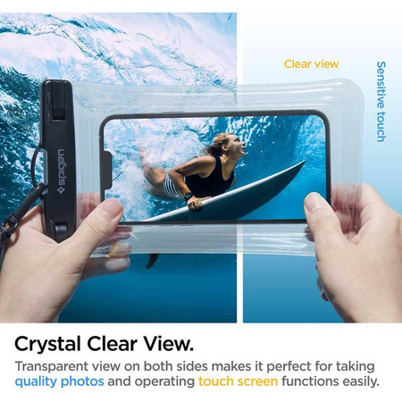 Spigen A610 Universal Waterproof Float Case - Étui pour smartphones jusqu'à 6,9" (transparent)