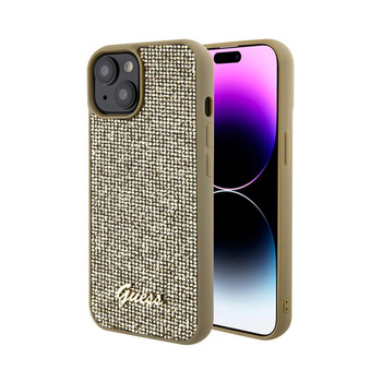 Guess Disco Metal Script - Hülle für iPhone 15 (Gold)
