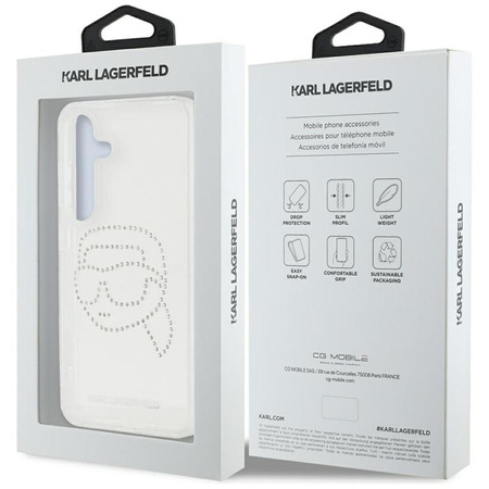 Karl Lagerfeld Strasssteinchen Karl Head Logo - Samsung Galaxy S25 Hülle (transparent)