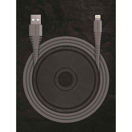Momax Tough link - Kabel połączeniowy USB do Lightning MFi , 2.4 A, 1.2 m (Gray)
