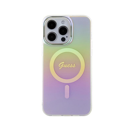 Guess IML Iridescent MagSafe - Coque iPhone 15 Pro Max (rose)