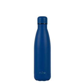 PURO ICON - Rozsdamentes acél palack 500 ml (sötétkék) (porszórt bevonat)