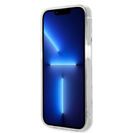 Guess Bundle Pack MagSafe IML Marble - MagSafe iPhone 14 Pro Tasche + Ladegerät Set (weiß/gold)