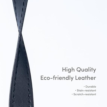 Moshi 2-in-1 Wrist & Body Strap with Adapter - Eco Leather Phone Lanyard (Midnight Gray)