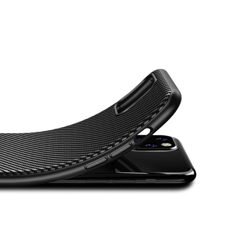 Crong Prestige Carbon Cover - Coque pour iPhone 11 Pro Max (noir)