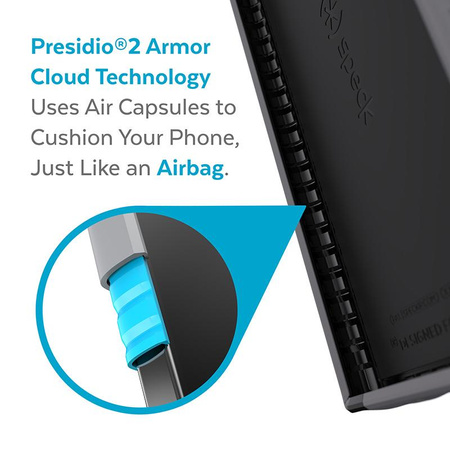 Speck Presidio2 Grip - Etui Samsung Galaxy S22 Ultra z powłoką MICROBAN (Graphite Grey/Black)