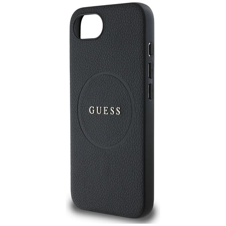 Guess Grained Ring MagSafe - pouzdro pro iPhone 16e (černé)