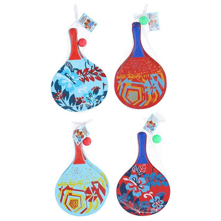 Beach rackets 2 pcs and ball (blue / red)