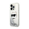 Karl Lagerfeld Liquid Glitter NFT Choupette Head - iPhone 14 Pro Case (silver)