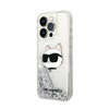 Karl Lagerfeld Liquid Glitter NFT Choupette Head - iPhone 14 Pro Tasche (silber)