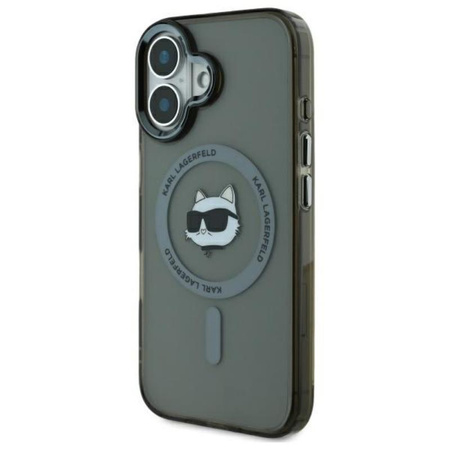 Karl Lagerfeld IML Metall Choupette Head MagSafe - iPhone 16 Plus Tasche (schwarz)