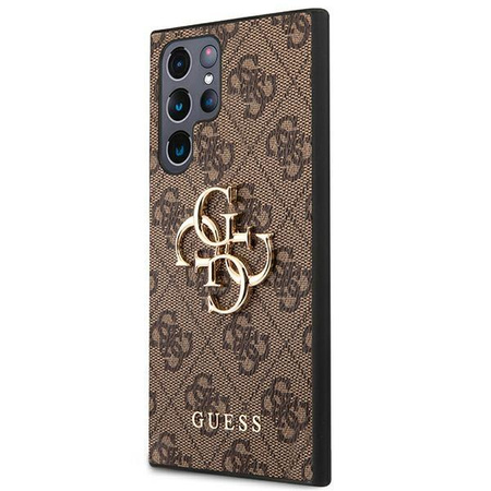 Guess 4G Big Metal Logo - Étui Samsung Galaxy S22 Ultra (marron)