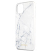 Coque rigide en verre trempé Guess Marble - Coque iPhone 11 Pro Max (blanc)