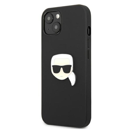 Karl Lagerfeld PU Leather Karl's Head Metal - Case for iPhone 13 mini (Black)