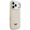 ETUI DO IPHONE 17 PRO do MAGSAFE KARL LAGERFELD ORYGINALNE BEŻOWE SKÓRZANE