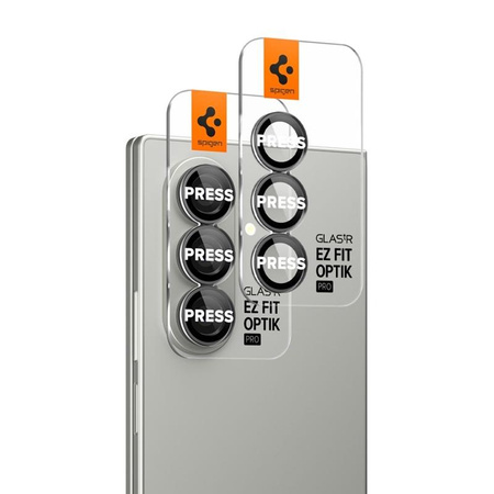 Spigen Optik Pro HD GLAS.TR EZ Fit kameravédő 2-Pack - Lencsevédő üveg Samsung Galaxy Z Fold 7 (2 db)(Fekete)