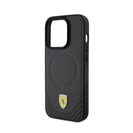 Ferrari Carbon Metal Logo MagSafe - iPhone 15 Pro Case (black)