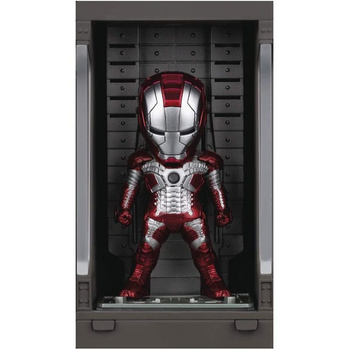 Avengres - Figurine de collection Iron Man Mark V avec Hall of Armor (rouge et argent)