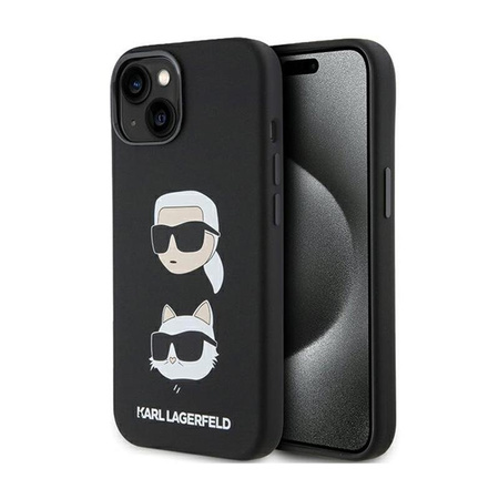 Karl Lagerfeld Silicone Karl & Choupette Heads - iPhone 15 Case (black)