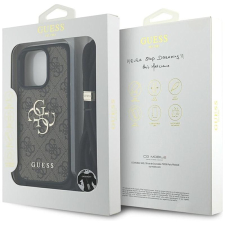 Guess 4G Big Logo Cord Strap Crossbody - Tasche für iPhone 16 Pro Max (braun)