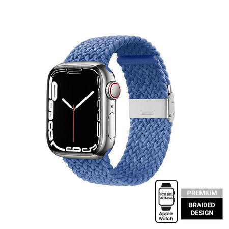 Crong Wave Band - Geflochtenes Armband für Apple Watch 44/45/46/49 mm (blau)