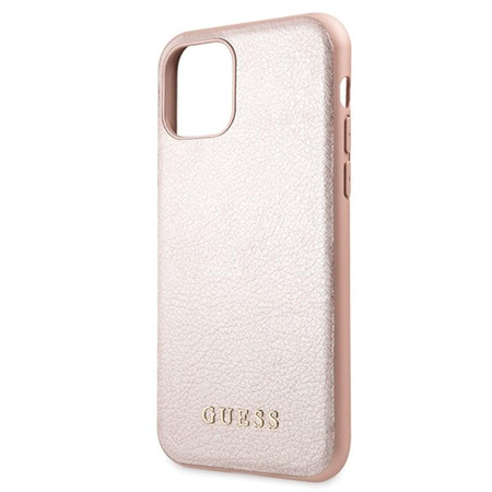 Guess Iridescent - pouzdro pro iPhone 11 Pro (růžově zlaté)