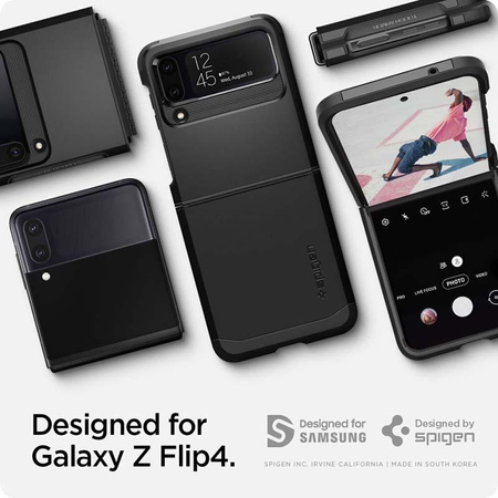 Spigen Tough Armor - Gehäuse für Samsung Galaxy Z Flip 4 (Schwarz)
