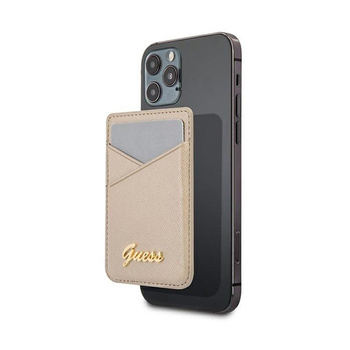 Guess Wallet Card Slot MagSafe Saffiano - Magnetic Wallet (Gold)
