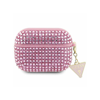 Guess Rhinestone Triangle Charm - Étui AirPods Pro (rose)