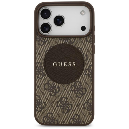 ETUI DO IPHONE 17 PRO MAX do MAGSAFE GUESS ORYGINALNE BRĄZOWE SKÓRZANE CASE