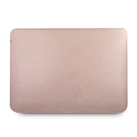 Pouzdro na počítač Guess Saffiano Script - 13" pouzdro na notebook (růžové)