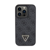 Guess Leather 4G Triangle Strass - pouzdro pro iPhone 15 Pro Max (černé)