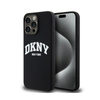 DKNY Liquid Silicone White Printed Logo MagSafe - Coque pour iPhone 13 Pro Max (noir)