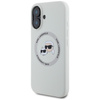 Karl Lagerfeld Silikonové pouzdro MagSafe s dvojitou hlavou a kruhem pro iPhone 16 (béžové)