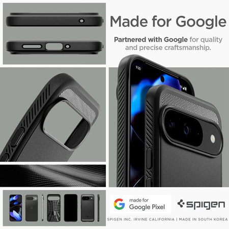 Spigen Rugged Armor - Gehäuse für Google Pixel 9 / 9 Pro (Schwarz matt)