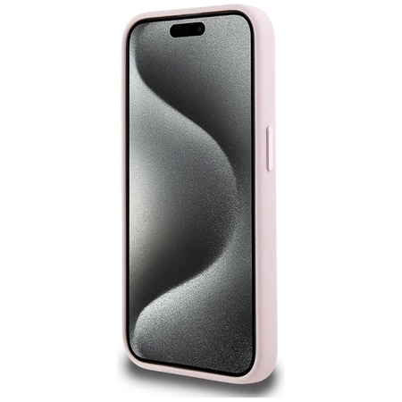Karl Lagerfeld Silicone Shadow Metal Initial MagSafe - Hülle für iPhone 15 Pro Max (rosa)