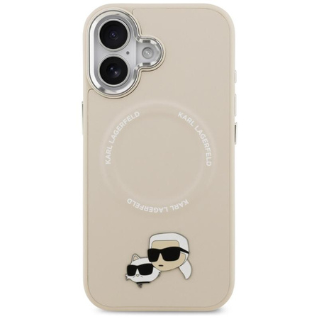 ETUI DO IPHONE 17 do MAGSAFE KARL LAGERFELD ORYGINALNE BEŻOWE SKÓRZANE CASE