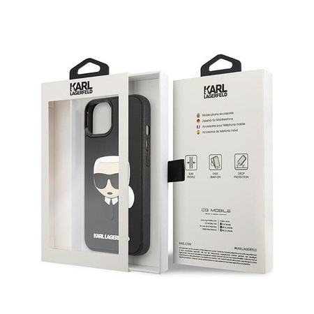 Karl Lagerfeld 3D Rubber Karl`s Head - pouzdro na iPhone 14 (černé)