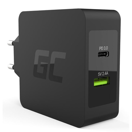 Green Cell - Chargeur PD USB-C 45W avec câble USB-C et port USB supplémentaire