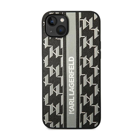 Karl Lagerfeld Monogram Stripe - iPhone 14 tok (szürke)