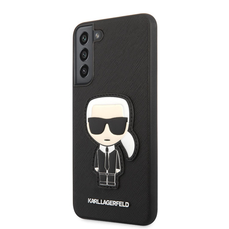 Karl Lagerfeld Saffiano Ikonik Patch - pouzdro pro Samsung Galaxy S22+ (černé)