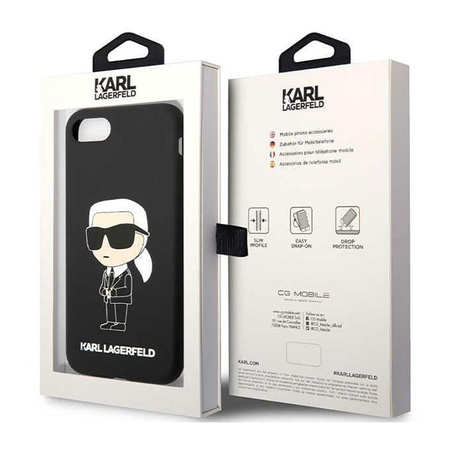Karl Lagerfeld szilikon NFT Ikonik - tok iPhone SE (2022 / 2020) / 8 / 7 (fekete)