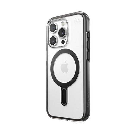 Speck Presidio Perfect-Clear ClickLock & Magsafe - iPhone 15 Pro Case (Clear / Frosted Black / Slate Grey)