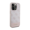 Guess 4G Bottom Stripe Metal Logo Collection - Coque pour iPhone 15 Pro (rose)