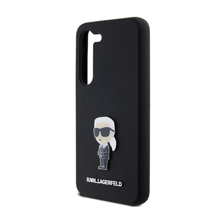 Karl Lagerfeld Silicone Ikonik Metal Pin - pouzdro pro Samsung Galaxy S24+ (černé)