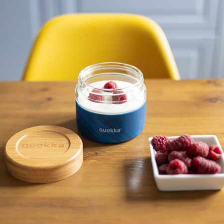 Quokka Deli Food Jar - Glass Food Container / Lunchbox 500 ml (Wood Grain)