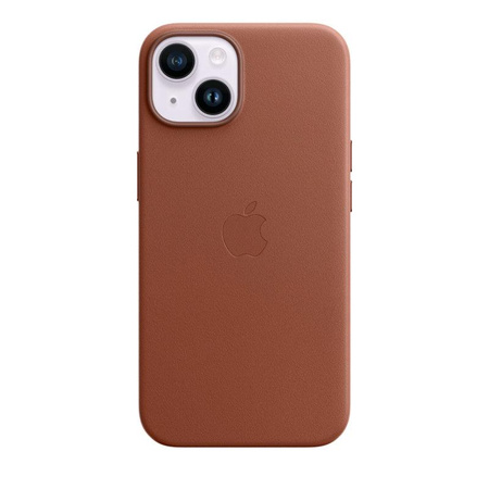 Apple Leather Case - Étui en cuir avec MagSafe pour iPhone 14 (umbra)
