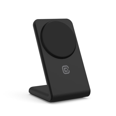 Crong MagSpot Stand - bezdrátová nabíječka 2 v 1 s MagSafe pro iPhone a AirPods (černá)